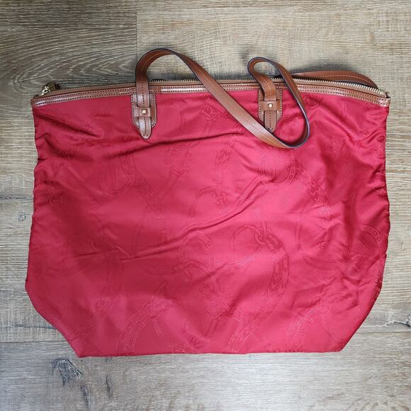 Vintage Lauren Ralph Lauren Horseshoe Red Shoulder Bag - Picture 7 of 10